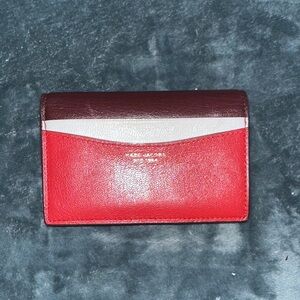Marc Jacobs Red white and Burgundy Leather wallet
